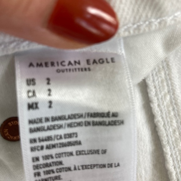 EUC American Eagle white denim distressed shorts - Picture 11 of 13
